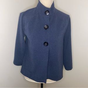 Banana Republic knit button front 3/4 sleeve jacket heather blue size Medium